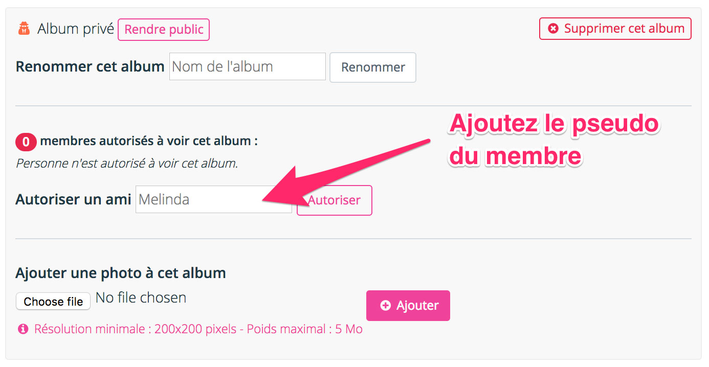 Partage d'album